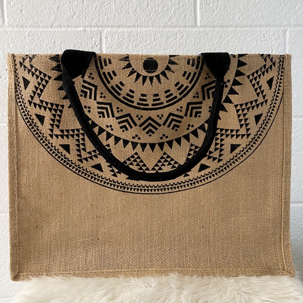 Bohemian Tan and Black Tote Bag